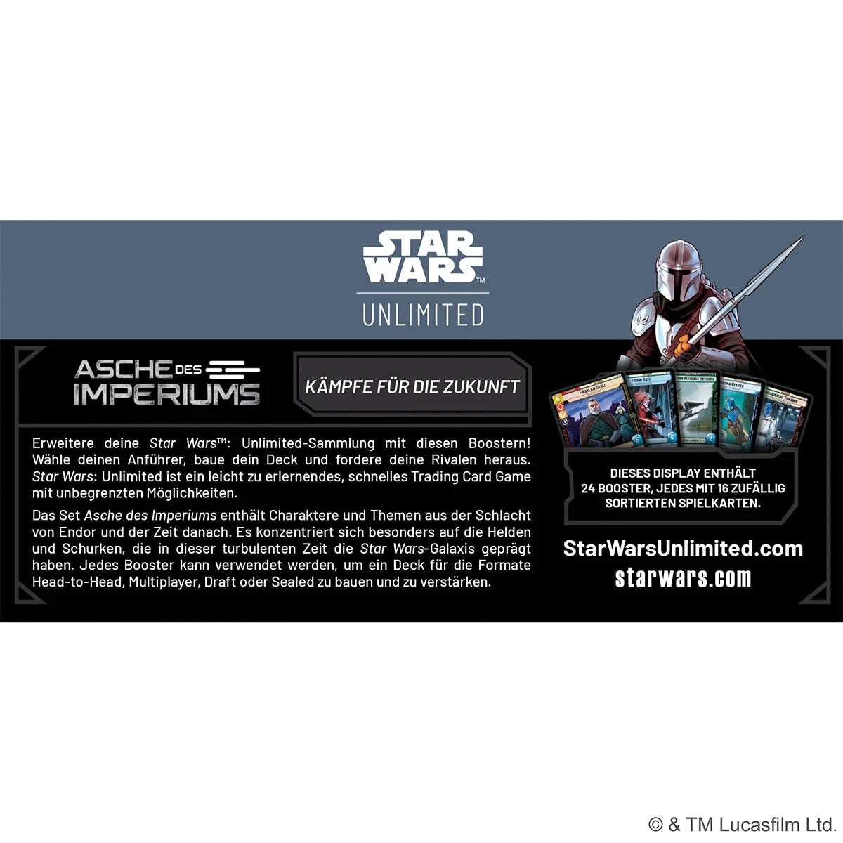 Star Wars: Unlimited – Asche des Imperiums (Booster-Display) DE (Vorbestellbar - Auslieferung ab dem 10.07.2026)