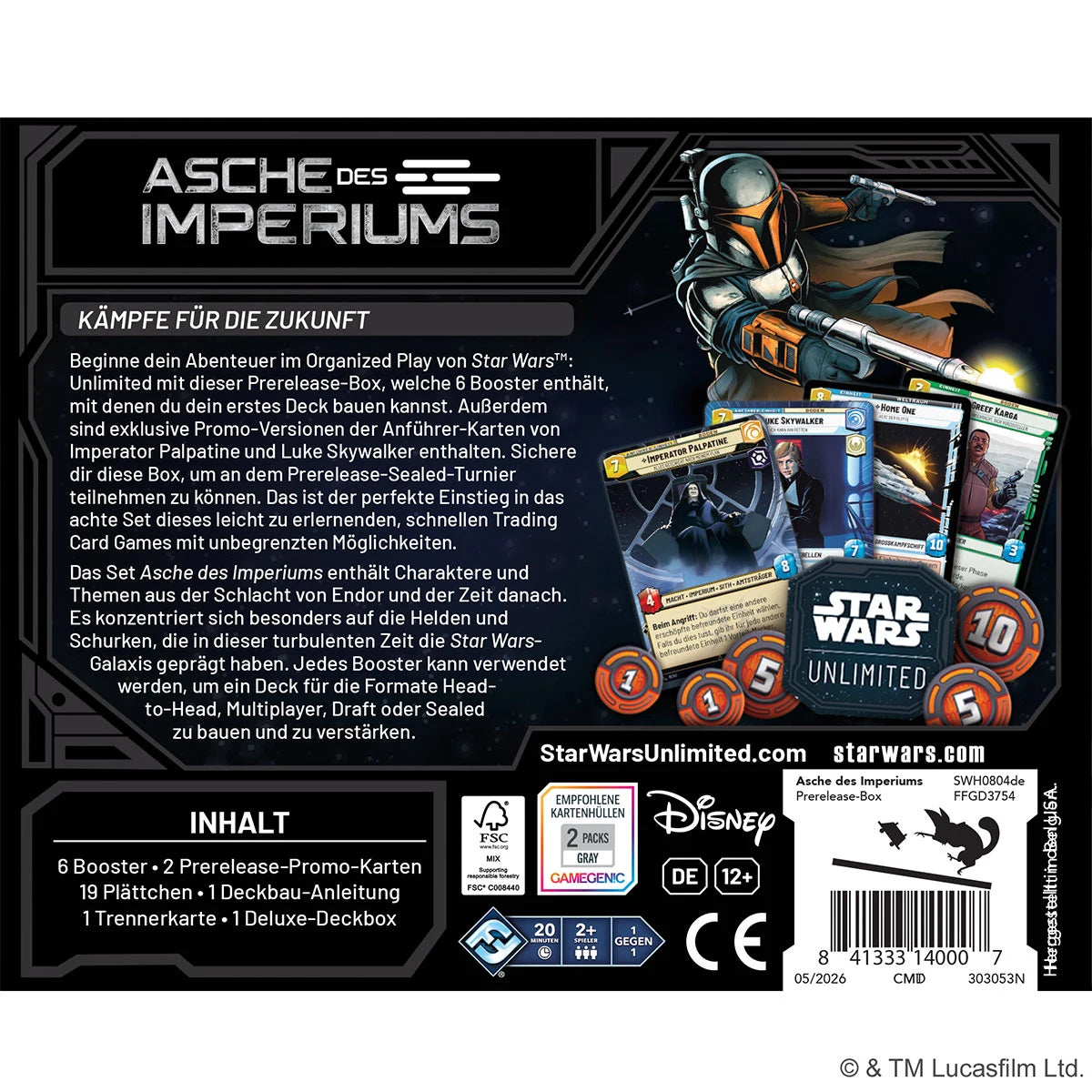 Star Wars: Unlimited – Asche des Imperiums (Prerelease-Box) DE (Vorbestellbar - Auslieferung ab dem 10.07.2026)